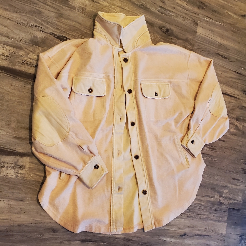 Women's Lightweight Button-Front Shacket - Light Blush - Picture 2 of 5